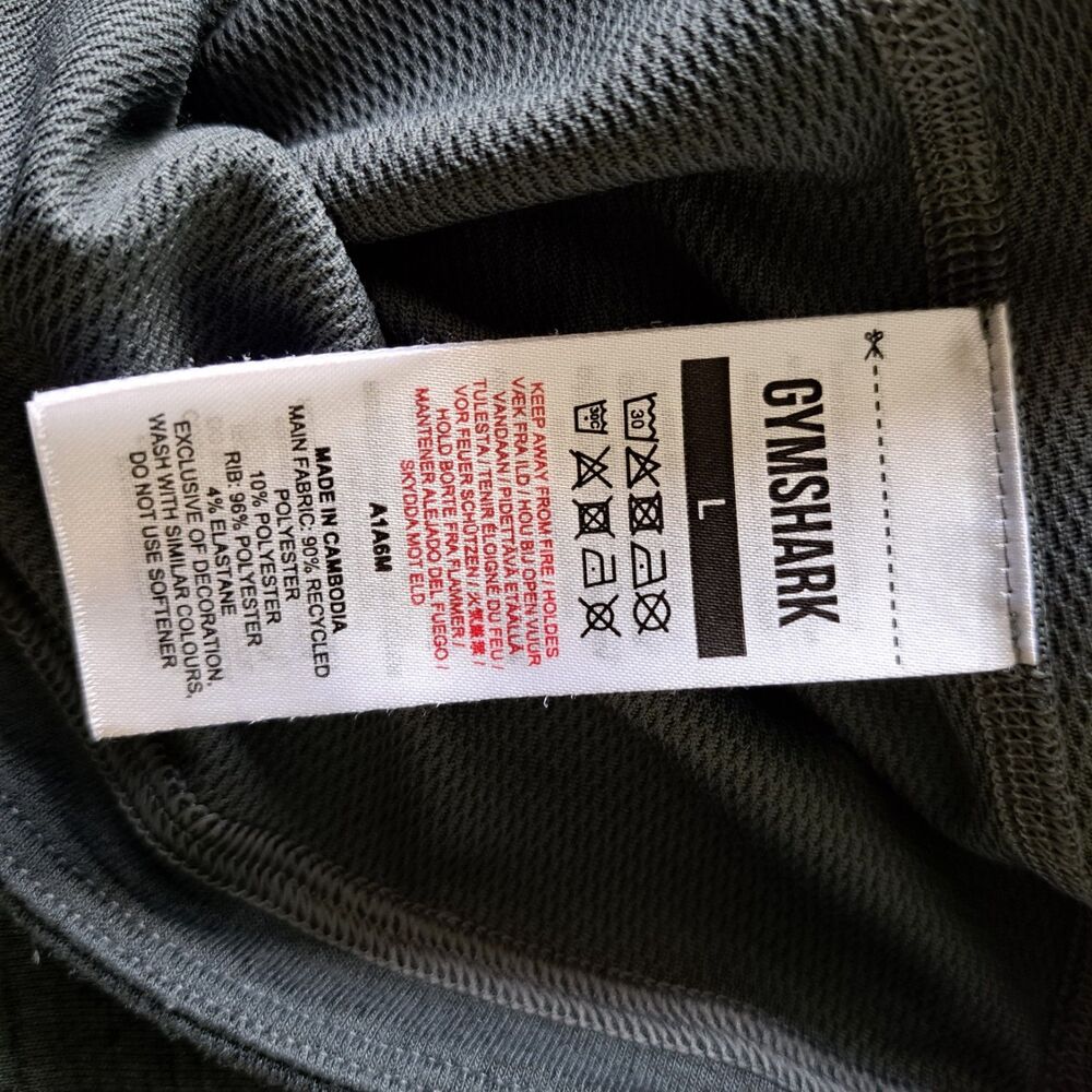 Gymshark Long Sleeve Athletic Shirt Men's L Gray Performance Workout Gym - Picture 4 of 6